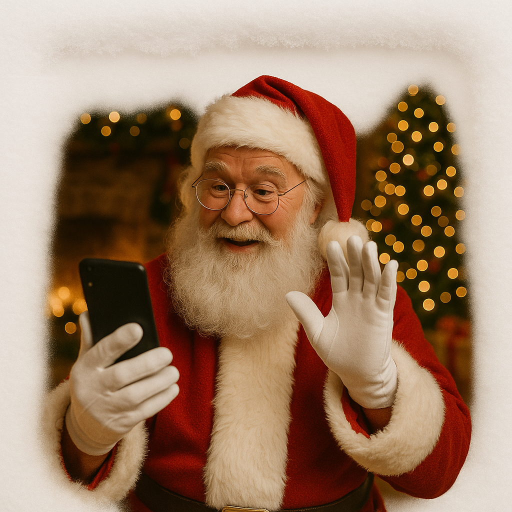 Apel video cu Moș Crăciun pe WhatsApp 🎄